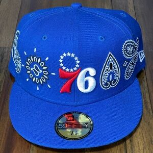 New Era Philadelphia 76ers Fitted Mens Hat Size 7 1/4 New With Tags